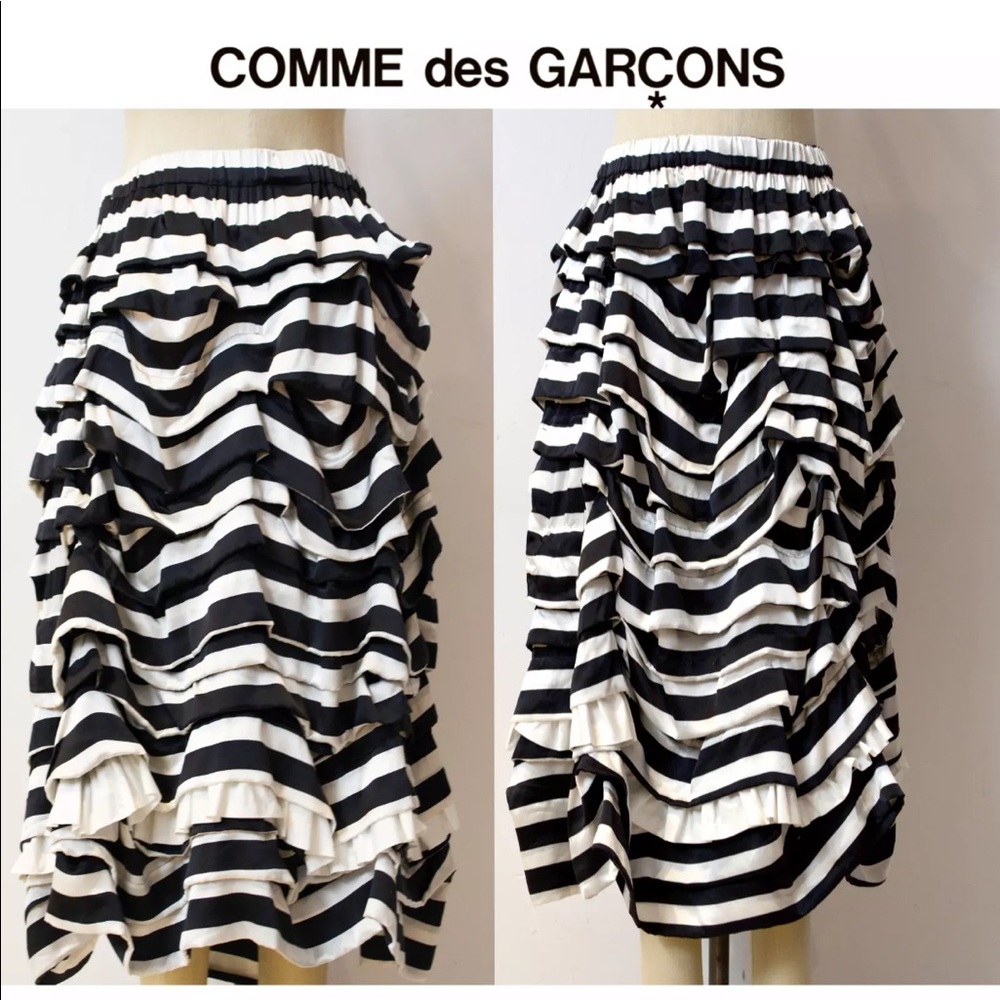 Comme de Garçons NEW b/w tiered skirt Sz M